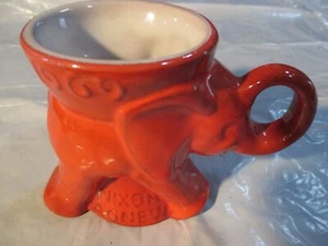 VINTAGE FRANKOMA ORANGE NIXON AGNEW 1969 ELEPHANT GOP COFFEE TEA MUG CUP - Picture 1 of 4
