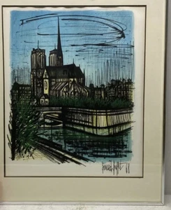 Bernard Buffet Notre Dame de Paris Original Lithograph Signed in the Plate COA - Picture 1 of 16