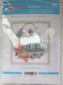 Maydear Cross Stitch Kit #F972 Starfish Lighthouse-6477 New - Picture 1 of 5