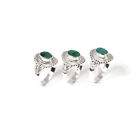 Wholesale 3pc 925 Sterling Silver Green Simulated Emerald Ring Lot M767