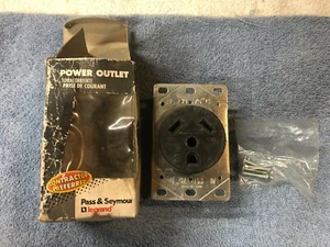 PASS & SEYMOUR 3830 30A 125V 2-POLE, 3 Wire Travel Trailer Power Outlet - Black - Picture 1 of 3