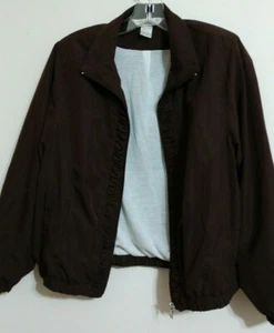 Napa Valley Petite Small Wind Breaker Chocolate Brown Lined Great SHape - Picture 1 of 7