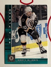 2001-02 Be A Player Memorabilia #419 EMERALD National 1/1 Marty McInnis - Bruins