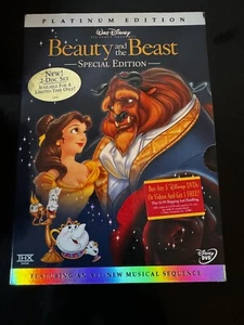 Disney: Beauty & the Beast (DVD 1991 2-Disc Platinum Inserts Slipcover) Animated - Picture 1 of 11