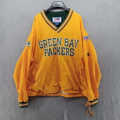 Chaqueta De Colección Green Bay Packers Para Hombres Grande Amarillo Pullover Rompevientos NFL Proline Foto 1 de 4