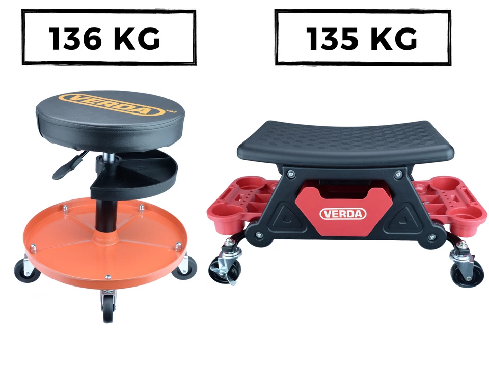 Werkstatthocker mit Rollen 136 kg Werkstattsitz Montagehocker Arbeitshocker - Bild 1 von 1