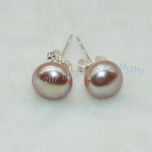 Wholesale Natural Genuine Akoya Freshwater Pearl Silver Stud Earrings AAA - Picture 1 of 19