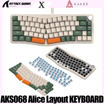 ATTACK SHARK AKS068 Alice Layout 60% Wired Mechanical Gaming Keyboard Gasket RGB - Image 1 of 4