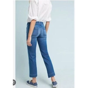 The Seafarer Lord Jim Mid Rise Straight Jeans Sz 29 Anthropologie Dark Wash NWOT - Picture 1 of 16