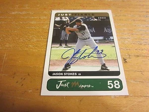 Jason Stokes 2002-03 Justifiable Autographs #58 #'d 18/500 Card MLB Marlins - Picture 1 of 2