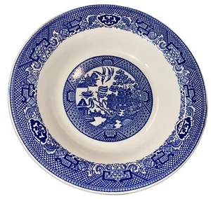 Set of 2 Royal Ironstone-Blue-“Willow Ware” Bowls Soup Or Serving 8.25” Round - Picture 1 of 9