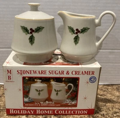 Juego de azúcar y crema de gres Merry Brite Holiday Home Collection caja original Foto 1 de 4
