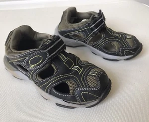 Stride Rite Baby Boy Shoes Sandals 10 M Gus Leather Green Washable  - Picture 1 of 9