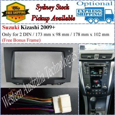 Arnés + Fascia facial para Suzuki Kizashi 2009+ Kit de tablero doble dos 2 DIN Foto 1 de 4