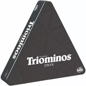 Triominos ONYX in a Black Tin NEW Traditional Tile Game Educational Strategy - Picture 1 of 3