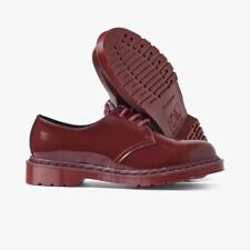 NEW DR. MARTENS 1461 MADE IN ENGLAND MONO OXBLOOD PATENT LEATHER OXFORD SHOES 11