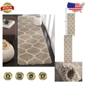 Durable 2'3" x 6' Runner Rug - Soft Shag Pile & Water-Repellent for Living Room - Picture 1 of 9