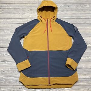 Spyder Men’s The Full Zip Hoodie Fleece Jacket Size L Yellow Pockets Thumb holes