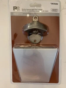 Wall Mounted Bottle Opener With Cap Catcher NEW - Picture 1 of 6
