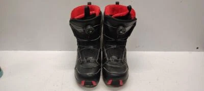 PAIR OF RED AND BLACK SALOMON SZ 7.5M SNOWBOARD BOOTS (P03042642) - Image 1 of 4