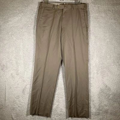 Ermenegildo Zegna Wool Dress Pants Mens 34 Beige Formal Wedding Professional - Image 1 of 4