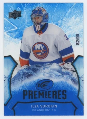 2020-21 UPPER DECK ICE Ilya Sorokin ICE PREMIERES RC ROOKIE LEVEL 1 /99 - Image 1 of 2