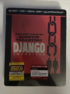 Django Unchained (Blu-ray/DVD, 2012) Steelbook Quentin Tarantino New Sealed - Picture 1 of 2
