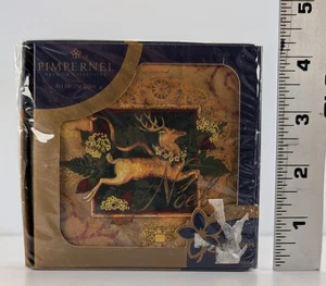 Pimpernel Rentier Collage Untersetzer Weihnachten Noel England Urlaub 6er Set NEU  - Bild 1 von 5