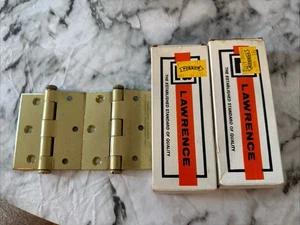 6 Door Hinges LB Lawrence 2500-DB Satin Brass Button Tip 4x4 BRAND NEW - Picture 1 of 6