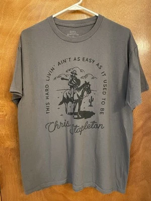 Chris Stapleton T-Shirt Size L This Hard Livin Aint As Easy As It Used To Be - Image 1 of 4