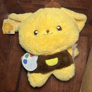 8" SANRIO Hello Kitty POMPOMPURIN Yellow Brown Plush Stuffed Artist Toy NWT - Picture 1 of 6