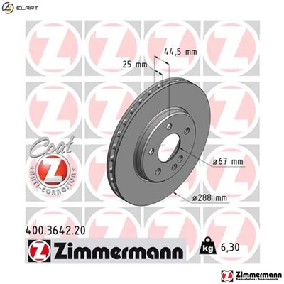 2x BRAKE DISC 400.3642.20 FOR MERCEDES-BENZ M266.960/980 2.0L OM640.941 2.0L - Image 1 of 4