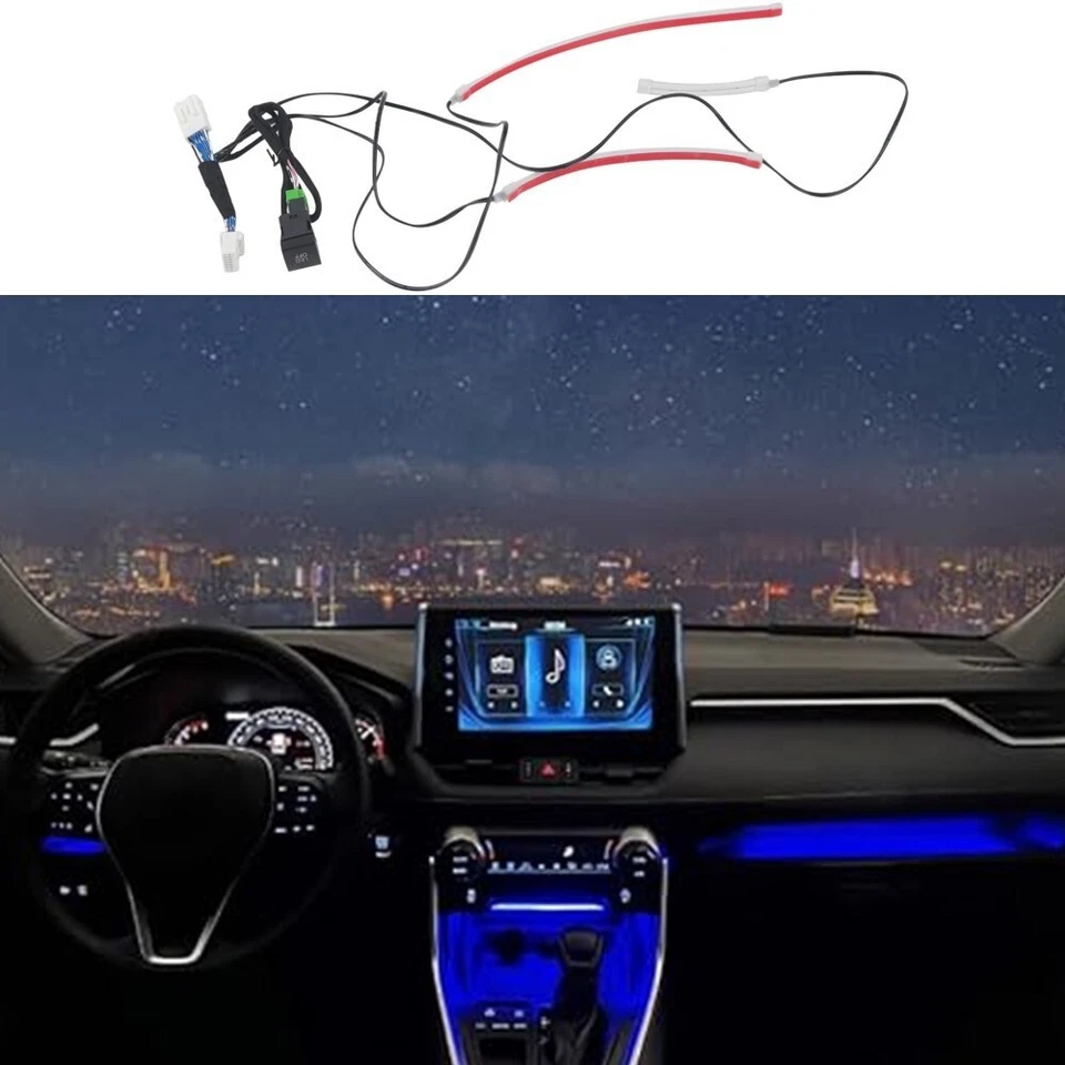 For Toyota RAV4 2019-2024 Blue Dashboard Console Light Stripe with On Off Switch - Image 1 of 4