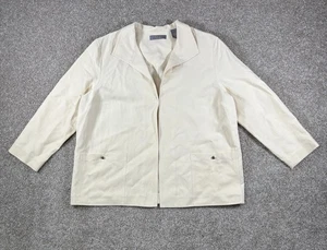 Kate Hill Silk Linen Top Single Button Beige Long Sleeve • Size Medium - Picture 1 of 9