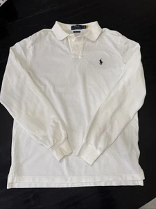 Herren Langarm Weiß Polo Ralph Lauren Größe M Custom Slim Fit - Bild 1 von 8