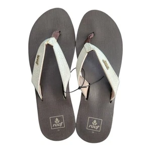 Reef Star Cushion Sassy Flip Flop Sandals Brown White Women's 11  Beach Travel  - Picture 1 of 8