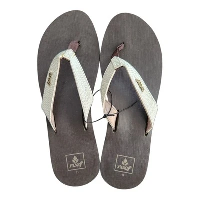 Sandalias chanclas Reef Star con cojín atrevidas marrón blanco para mujer 11 viajes a la playa  Foto 1 de 4