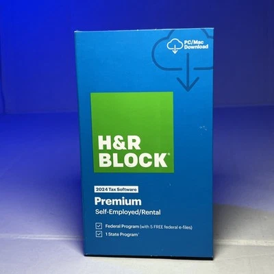 H&R Block Tax Software Premium 2024 PC/Mac [Boxed Key Card ) Fast Shipping - Image 1 of 4