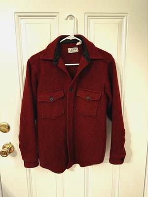 Vintage LL Bean Northwoods Shirt Red Striped Heavyweight Jacket USA Size Small - Image 1 of 3