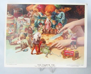 Victorian Fairy's Pie Tiny Children Sitting Around Mince Meat Pastry Trade Card - Picture 1 of 5