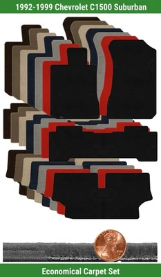 Juego de alfombrillas Velourtex personalizadas para Chevy C1500 Suburban 92-99 (4 piezas) #CPM Foto 1 de 4