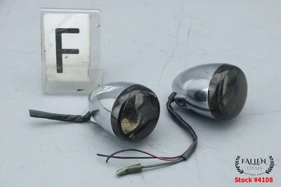 Harley Softail 2010 conjunto de señal de giro delantera izquierda derecha cromo #4108 Foto 1 de 4