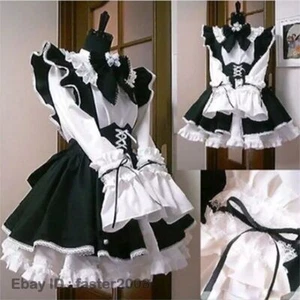Lo último Mujeres Traje de Criada Lolita Juegos con disfraces Lindo Disfraz de Café Hombres Uniforme Delantal Vestido - Imagen 1 de 26