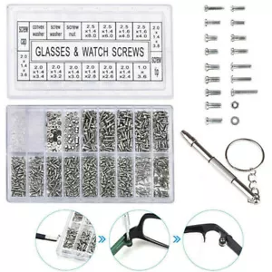 1000 Edelstahl kleine Schrauben kleine Muttern Schrauben für Brillen Watch Handy - Bild 1 von 9
