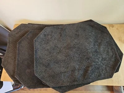 Lote de 6 manteles individuales negros lisos de terciopelo como para mesa clásica Foto 1 de 4