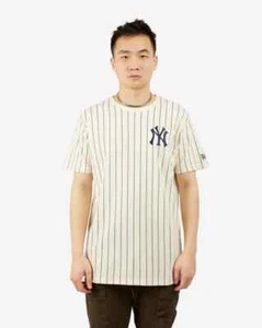 MEN NEW ERA THROWBACK PINSTRIPE NEW YORK YANKEES JERSEY CREAM BRAND NEW ALL STAR - Picture 1 of 4