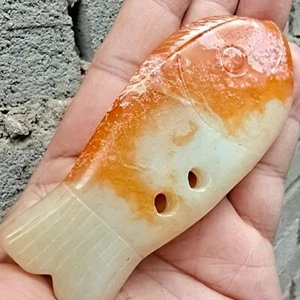 Chinese jade,collectibles, manual sculpture,Ancient jade fish statue pendant 609 - Picture 1 of 7