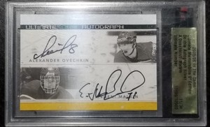 2005 - 2006 IN THE GAME ULTIMATE OVECHKIN MALKIN DOUBLE AUTO SILVER 11/34 RC