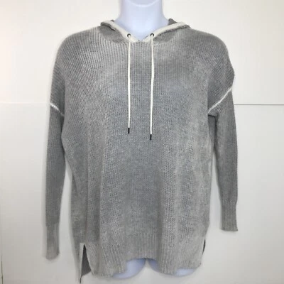 Sudadera con capucha de punto gris American Eagle para mujer manga media larga pulóver camisa con capucha Foto 1 de 4
