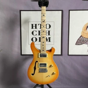 Guitarra Eléctrica Tobacco Sunburst Personalizada PRS Cuerpo Semi-Hueco Diapasón de Arce - Imagen 1 de 7